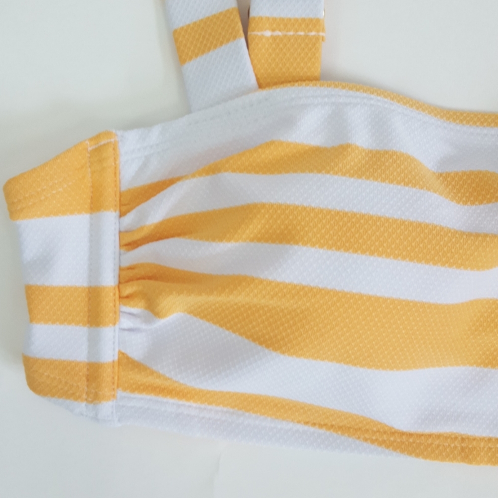 Kona Sol Yellow Striped Textured Bikini Set - Picture 4 of 15